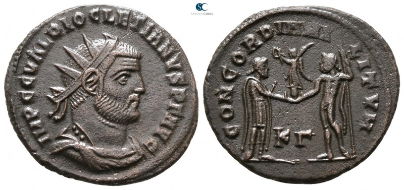 Diocletian AD 284-305. Cyzicus
Radiatus Æ

21 mm., 3.46 g.



very fine