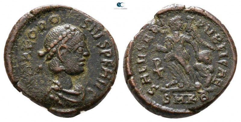Theodosius I. AD 379-395. Cyzicus
Follis Æ

13 mm., 1.54 g.



very fine