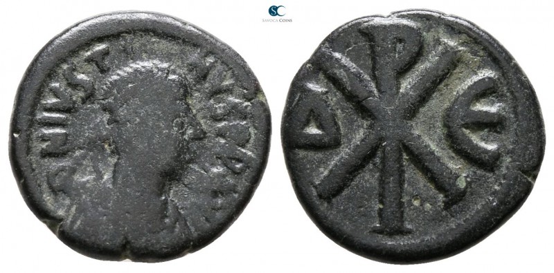 Justin I AD 518-527. Constantinople
Pentanummium Æ

14 mm., 2.00 g.



ve...