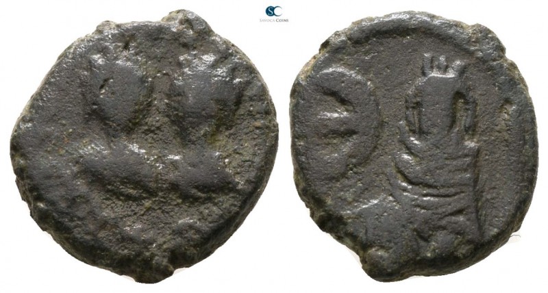Justin I, with Justinian I AD 527. Antioch
Pentanummium Æ

12 mm., 2.27 g.
...