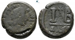 Justinian I. AD 527-565. Alexandria. 12 Nummi Æ