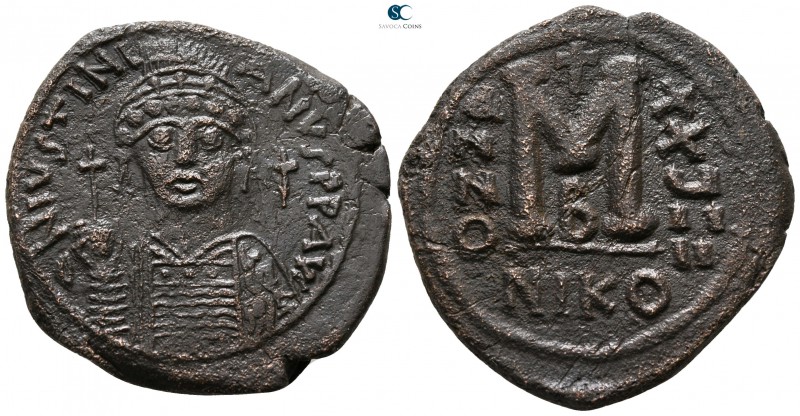 Justinian I. AD 527-565. Nikomedia
Follis Æ

32 mm., 16.42 g.



very fin...