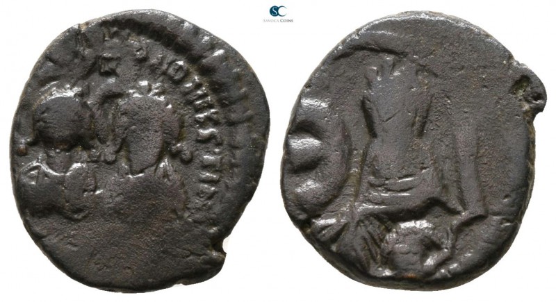 Justin II and Sophia AD 565-578. Antioch
Pentanummium Æ

13 mm., 1.89 g.

...