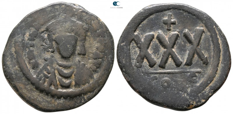 Tiberius II Constantine AD 578-582. Constantinople
3/4 Follis Æ

30 mm., 12.1...