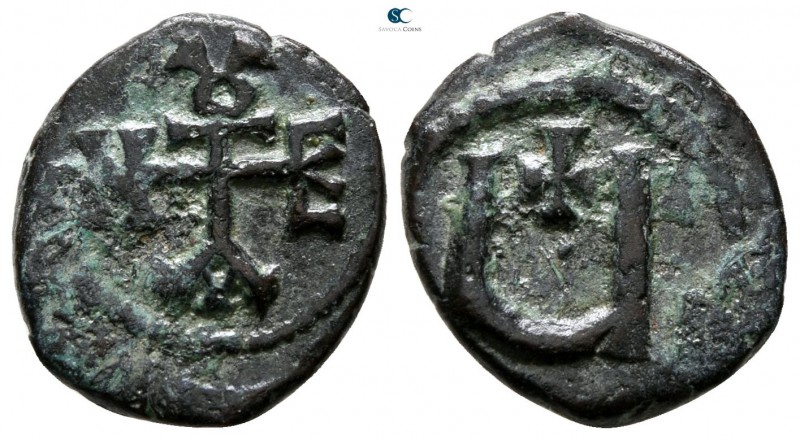 Tiberius II Constantine AD 578-582. Theoupolis (Antioch)
Pentanummium Æ

15 m...