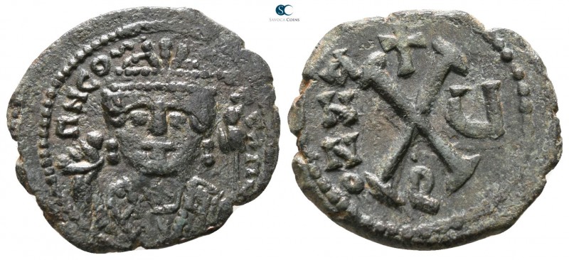 Maurice Tiberius AD 582-602. Constantinople
Decanummium Æ

18 mm., 2.35 g.
...