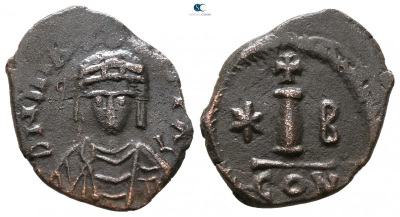 Maurice Tiberius AD 582-602. Constantinople
Decanummium Æ

17 mm., 1.73 g.
...
