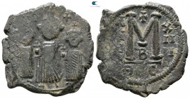 Heraclius & H.Constantine & Martina AD 610-641. Thessalonica. Follis Æ