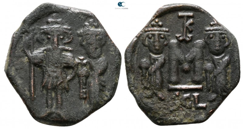 Constans II, with Constantine IV, Heraclius, and Tiberius AD 641-668. Syracuse
...