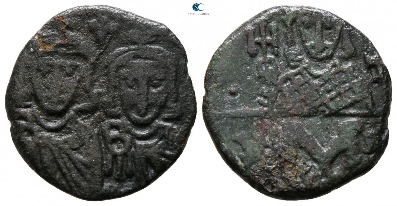 Constantine V Copronymus, with Leo IV and Leo III. AD 741-775. Constantinople
F...