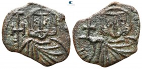 Nicephorus I, with Stauracius AD 802-811. Syracuse. Follis Æ
