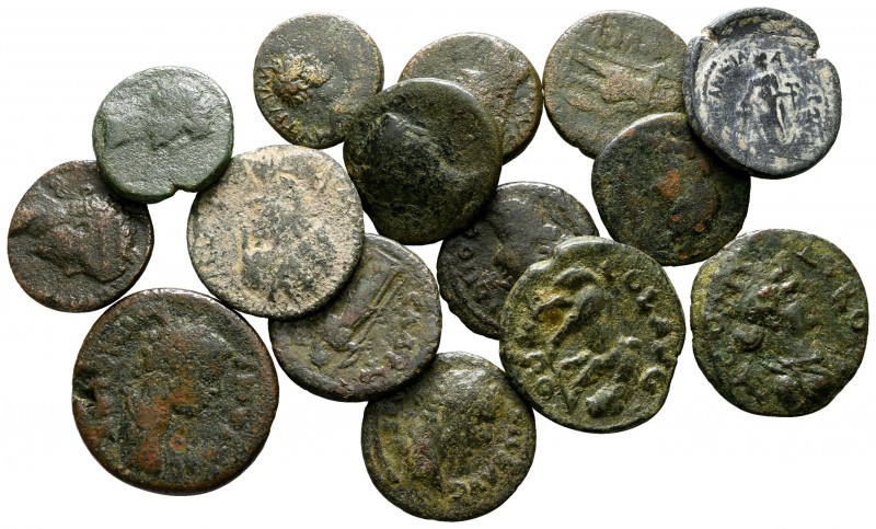 Lot of ca. 15 Roman Provincial bronze coins / SOLD AS SEEN, NO RETURN!

nearly...