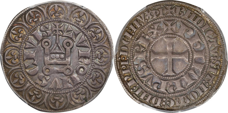 FRANCE. Gros Tournois, ND (1285-1314). Philip IV. PCGS AU-55.
Dup-213; Ciani-20...