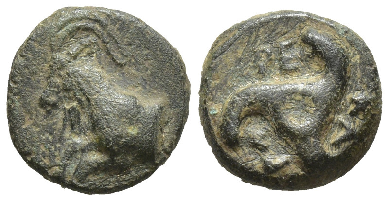 DYNASTS of LYCIA. Perikles. Circa 380-360 BC. Æ (9mm, 1.2 g). Forepart of goat l...