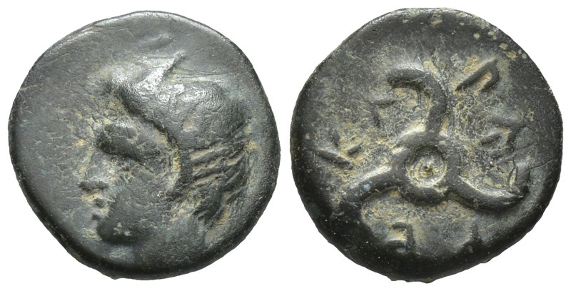Dynasts of Lykia, Perikles Æ (12mm, 2.0 g). Circa 380-360 BC. Horned head of Pan...