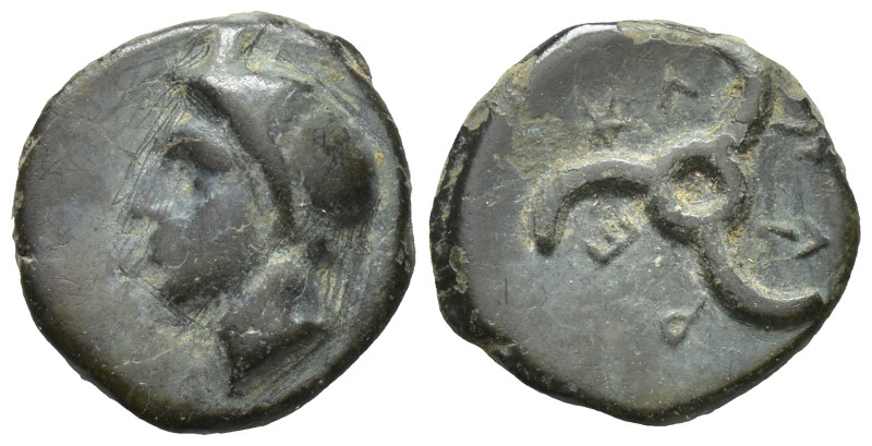 Dynasts of Lykia, Perikles Æ (13mm, 2.2 g). Circa 380-360 BC. Horned head of Pan...