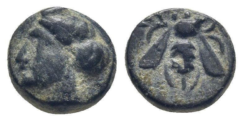 IONIA. Ephesos. Ae (10mm, 1.3 g) (Circa 375-325 BC). Obv: Head of Artemis left, ...
