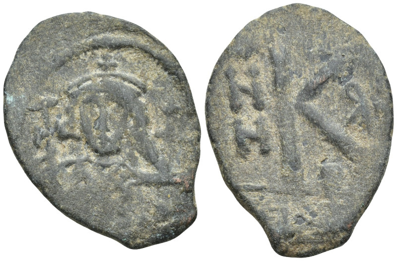 Philippicus (711-713 AD). Constantinople AE Half Follis (21mm, 4.1 g) Obv: Crown...