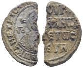 Byzantine Lead Seal, (26mm, 6.7 g) facing bust of Christ Pantokrator; IC XC flanking. / Legends in four lines.