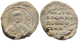 Av.: Bust facing
Rv.:+ΚΕRO- ΕΠΙΦΑΝ Ε-ΠΙCKΟΠ- CEΒΑ(CT)O-ΠΟΛΕΟΥ
Lord, help your servant Epiphanios, bishop of Sebastoupolis
Today known as Sulusaray ...