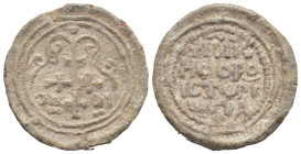 Av. A patriarchal cross adorned by fleurons, IC-XC
RV. +ΝΙΚ-ΗΦΟΡΟ-ΙCTΟΡΙ-ωΓΠΑ
(4.4 Gr. 16mm.)