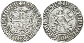 CRUSADERS, Chios. Genoese occupation. Maona di Chio. Circa 1347-1566. AR Gigliato (26mm, 3.7 g). + DVX IAnVЄn QVЄn : DЄVS PTЄGAT (sic), Doge, enthrone...