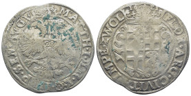 Dutch Republic, Netherlands. Matthias I 1612-1619 AD. AR, 28 Stuivers or Florijn. (40mm, 19.7 g) Obv: FLOR ARG CIVITA IMP ZWOL. Crowned quartered arms...