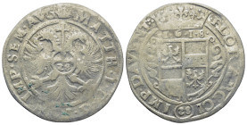Mattias I Netherlands, AR (37mm, 19.5 g) 28 Stuivers-Florijn Zwolle 1618 AD. Date between crown and top of shield. 28 FLOR ARG CIV - IMP DAVENT 1618 /...