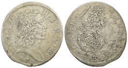 Bayern. Kurfürstentum (1623 - 1806). Karl Albert (1726 - 1745).

 30 Kreuzer (Silber). 1726. München.
Vs: CAR · ALB · - H · I · B · C · & . Bekrönt...