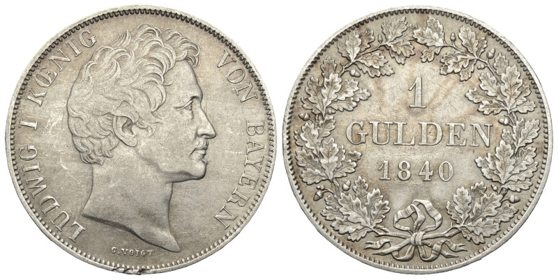 Bayern. Königreich (1806 - 1918). Ludwig I. (1825 - 1848).

 Gulden (Silber). ...