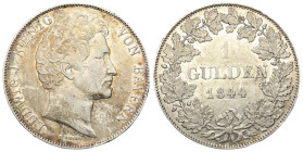 Bayern. Königreich (1806 - 1918). Ludwig I. (1825 - 1848).

 Gulden (Silber). 1844. München.
Vs: LUDWIG I KOENIG V. BAYERN. Kopf nach rechts.
Rs: ...
