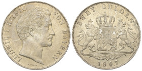 Bayern. Königreich (1806 - 1918). Ludwig I. (1825 - 1848).

 2 Gulden (Silber). 1847. München.
Vs: LUDWIG I KOENIG VON BAYERN. Kopf nach rechts.
R...