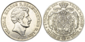 Braunschweig-Lüneburg. Braunschweig - Herzogtum (1814 - 1918). Wilhelm (1831 - 1884).

 2 Taler (Silber). 1854. Braunschweig.
Vs: WILHELM HERZOG Z....