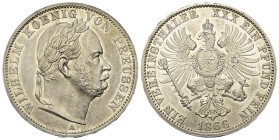 Preußen - Königreich (1701 - 1871). Wilhelm I. (1861 - 1888).

 Vereinstaler (Silber). 1866. Berlin.
Vs: WILHELM KOENIG VON PREUSSEN. Kopf nach rec...