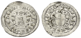 Freiburg - Stadt.

 1 Kreuzer (Silber). ohne Jahr (1704/05).
Vs: Rabenkopf im Schild nach links.
Rs: Wappen.

16 mm. 0,59 g. 

Schön 1a.
 Sel...