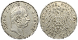Sachsen. Sachsen. Georg (1902-1904).

 5 Mark. 1903.
Vs: GEORG KOENIG VON SACHSEN. Kopf nach rechts. 
Rs: DEUTSCHES REICH 1903. Mittig Adler. 

...