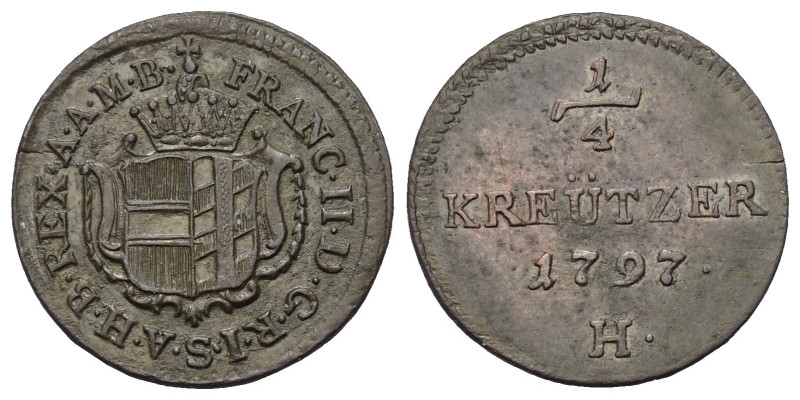 Habsburger bis 1806. Franz II. (I.) (1792 - 1835).

 1/4 Kreuzer (Kupfer). 179...