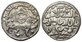 Rum-Seldschuken. Kaykhusraw II. (634 - 644 H. / 1236 - 1245).

 Dirham (Silber). 640 H. Konya.
Vs: Löwe nach rechts, darüber Sonne; Sterne zwischen...