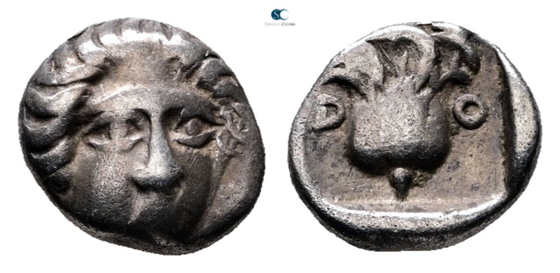 Islands off Caria. Rhodos circa 408-390 BC. 
Hemidrachm AR

12 mm, 1,79 g

...
