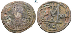 Justinian I AD 527-565. Constantinople. Follis or 40 Nummi Æ