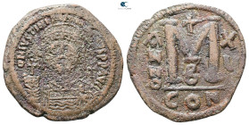 Justinian I AD 527-565. Constantinople. Follis or 40 Nummi Æ