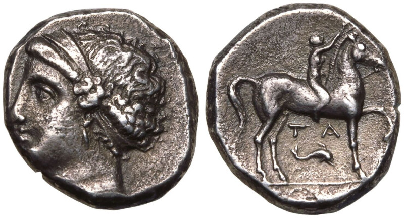 MAGNA GRAECIA. CALABRIA, TARENTUM. 
Silver Nomos, circa 281-272 BC. 
'Campano-...