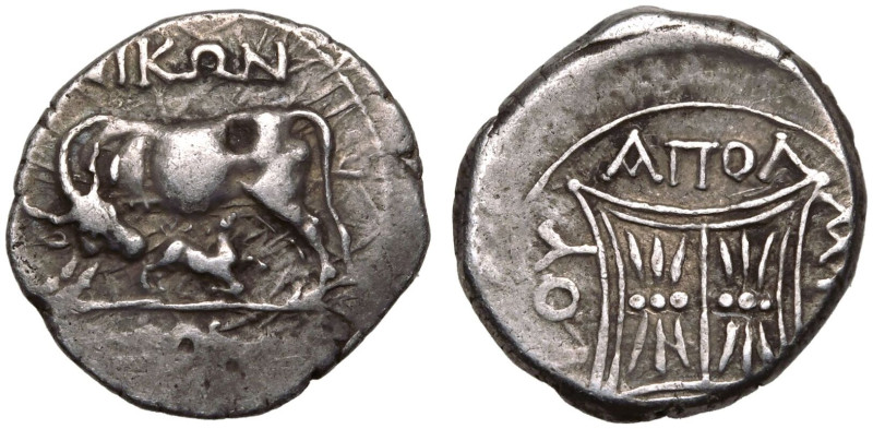 ANCIENT GREECE. ILLYRIA, APOLLONIA. 
Silver Drachm, circa 200-80 BC. 
Obv: NIK...