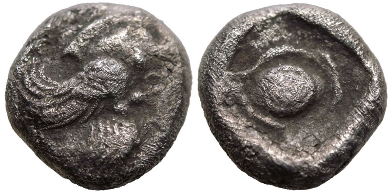ANCIENT GREECE. IONIA, KLAZOMENAI(?). 
Silver Hemiobol, circa 480-400 BC. 
Obv...