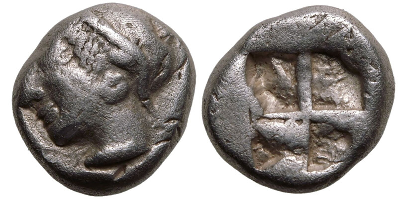ANCIENT GREECE. IONIA, PHOKAIA. 
Silver Diobol, circa 521-478 BC. 
Obv: archai...