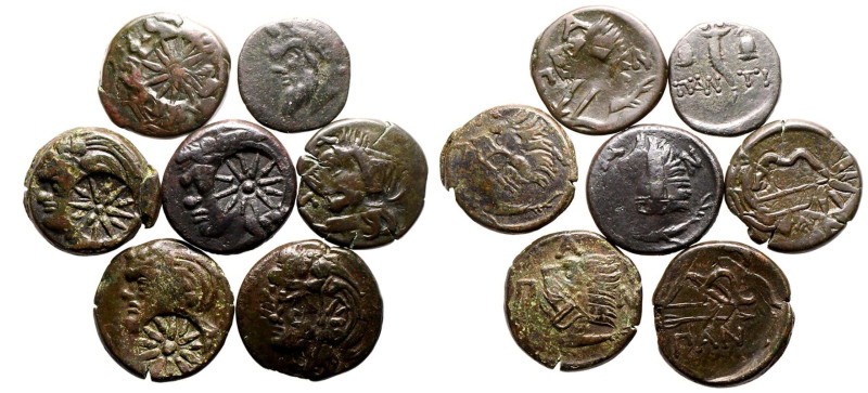 ANCIENT GREECE. KIMMERIAN BOSPOROS, PANTIKAPAION. 
Bronze 7 x Various Denominat...