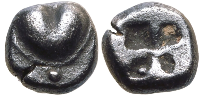 ANCIENT GREECE. KYRENAIKA, KYRENE. 
Silver Hemiobol, circa 525-500 BC. 
Obv: s...