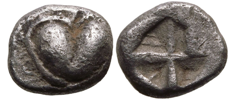 ANCIENT GREECE. KYRENAIKA, KYRENE. 
Silver Obol, circa 525-500 BC. 
Obv: silph...
