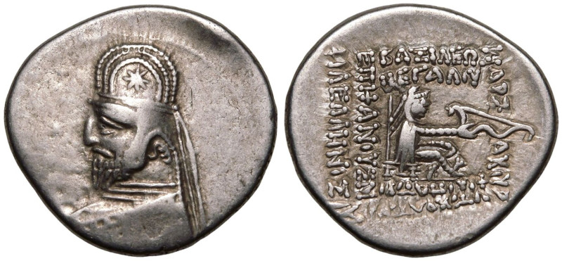 ANCIENT GREECE. KINGDOM OF PARTHIA. Mithradates III. 
Silver Drachm, circa 87-7...