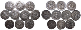 Sasanian Kingdom/Arab-Sasanian, Various Kings AR 10 x Drachms